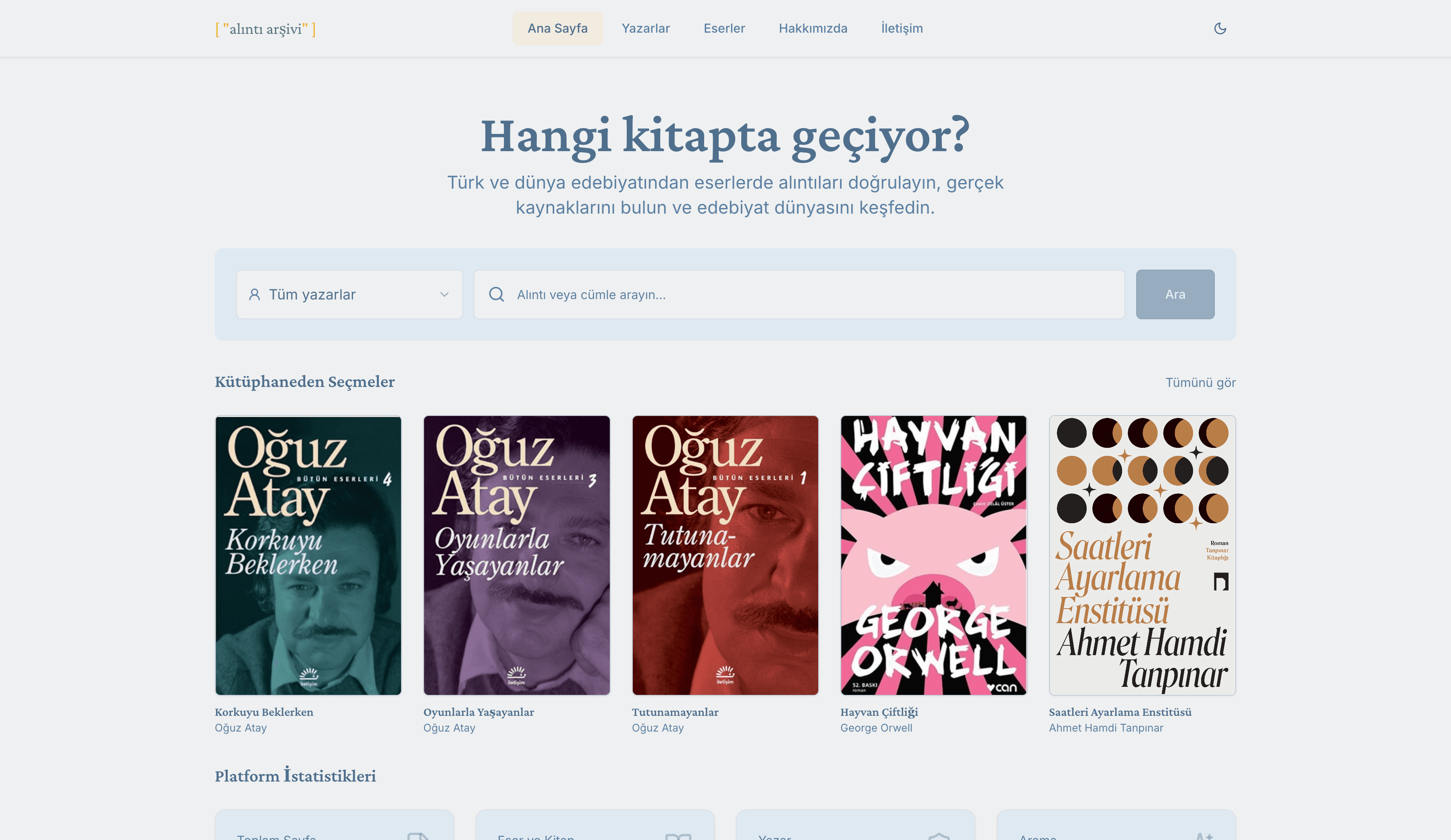 Alıntı Arşivi ekran görüntüsü
