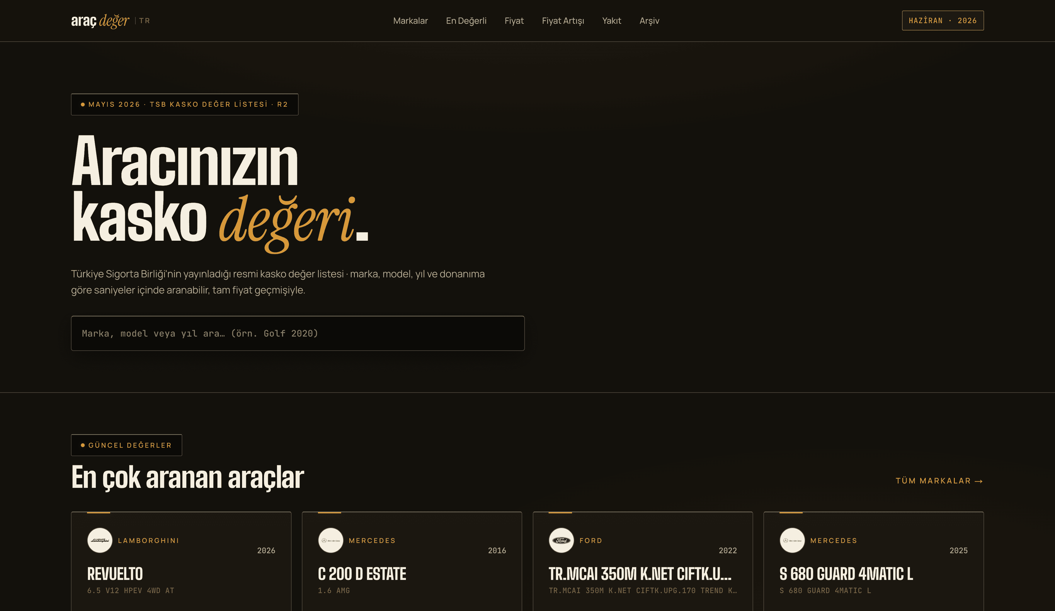 Araç Değer ekran görüntüsü