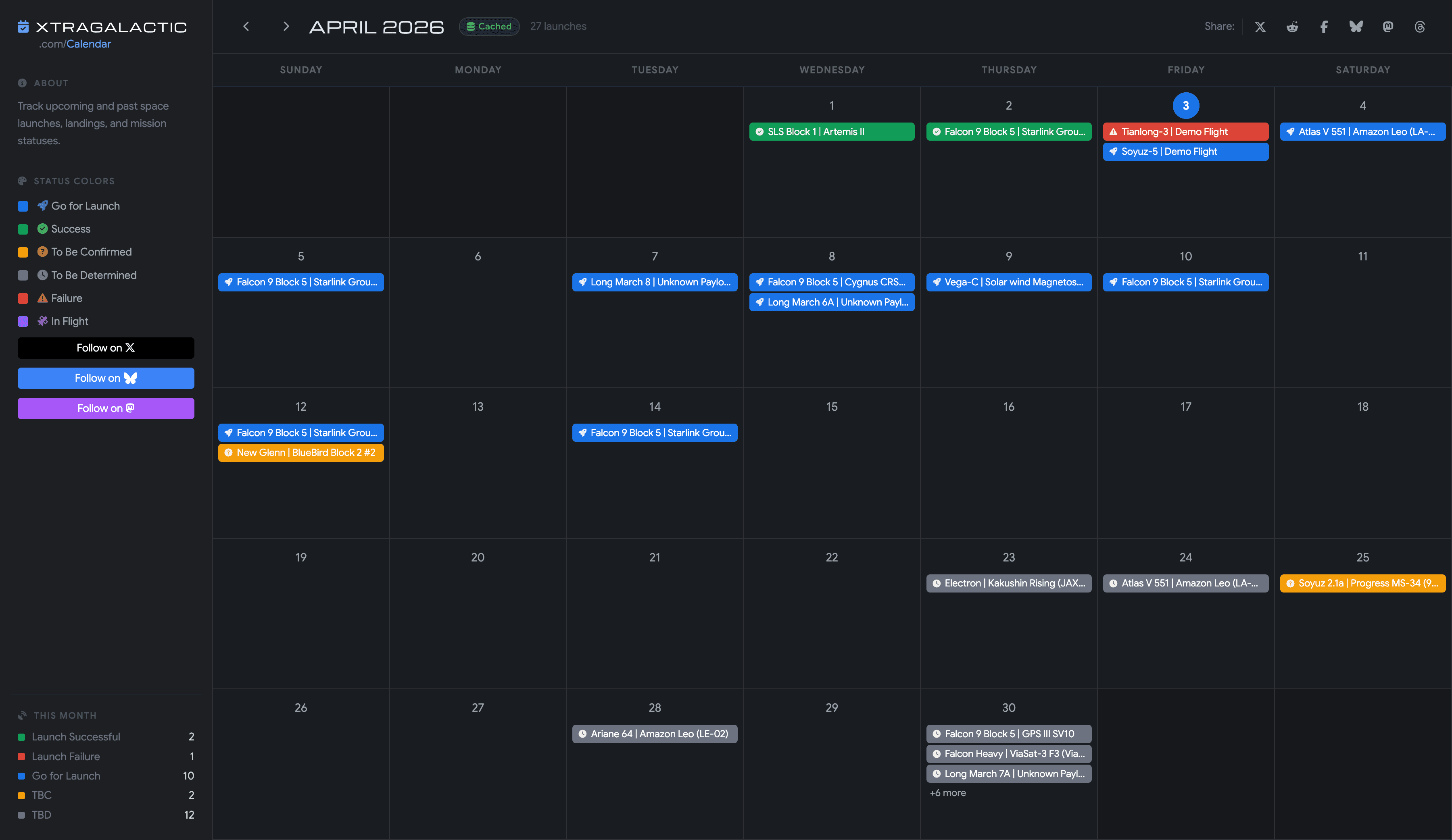 Xtragalatic Calendar ekran görüntüsü